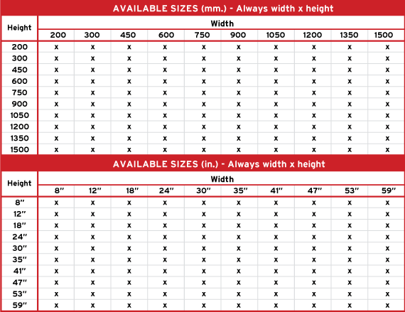 Product 3 Aviable Sizes